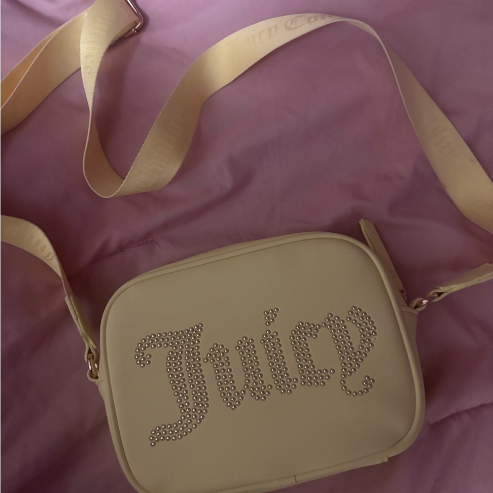 Juicy Couture Beige Crossbody Bag with Rhinestone Detail